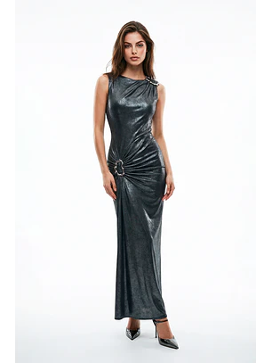Vestido Justo com Aplicação Preto - SAHOCO