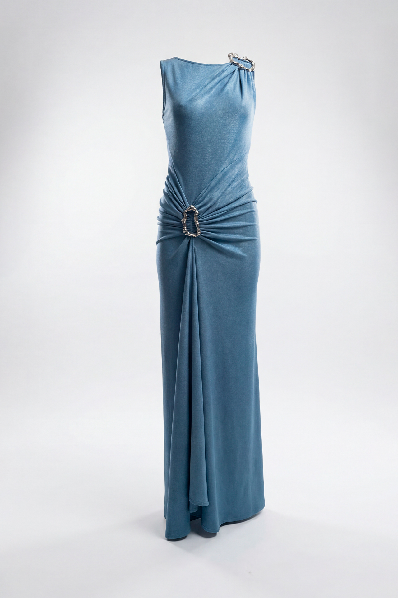Vestido Justo com Aplicação Azul - SAHOCO 5