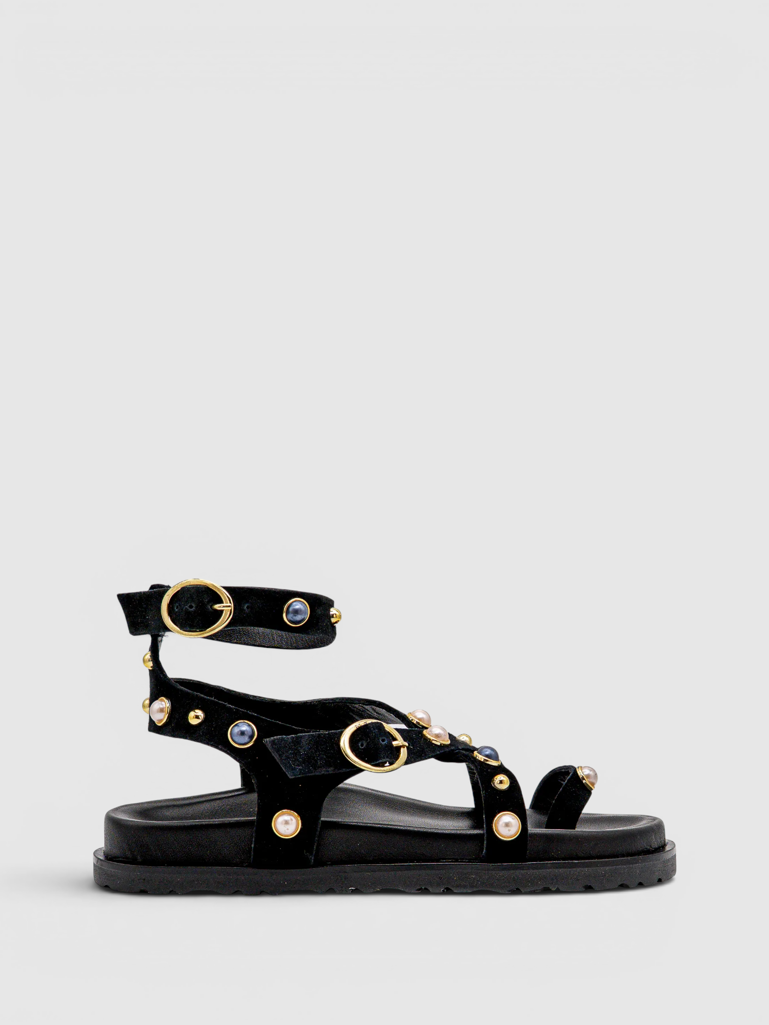 Sandália com Tachas Bali 300 Preto - ABF-97  1