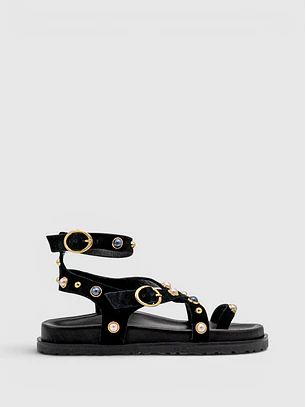 Sandália com Tachas Bali 300 Preto - ABF-97 by exé