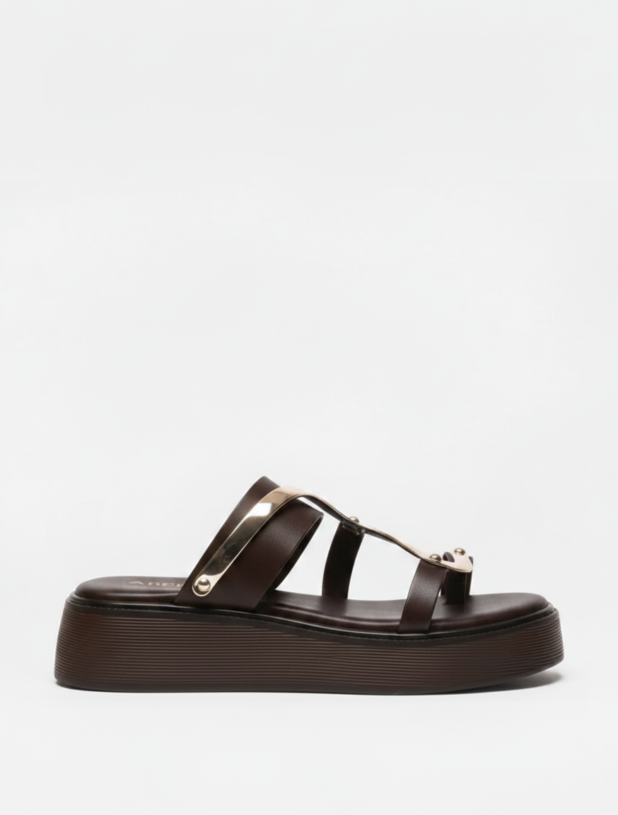 Chinelo Plataforma KS.26.168 Castanho - ABF-97 1