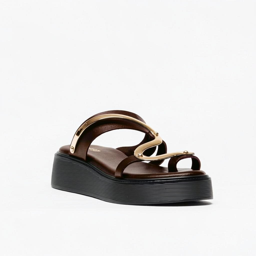 Chinelo Plataforma KS.26.168 Castanho - ABF-97 2