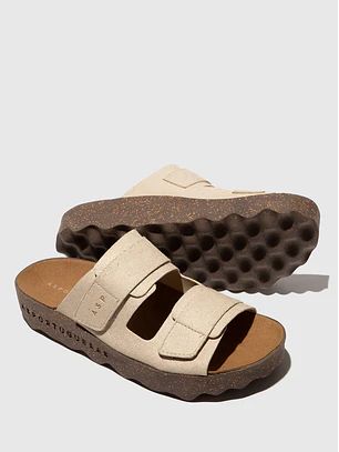 Chinelo com Velcro Cleek Creme - AsPortuguesas