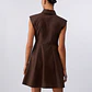 Vestido Curto Popeline Castanho - LIU JO - Thumbnail 2
