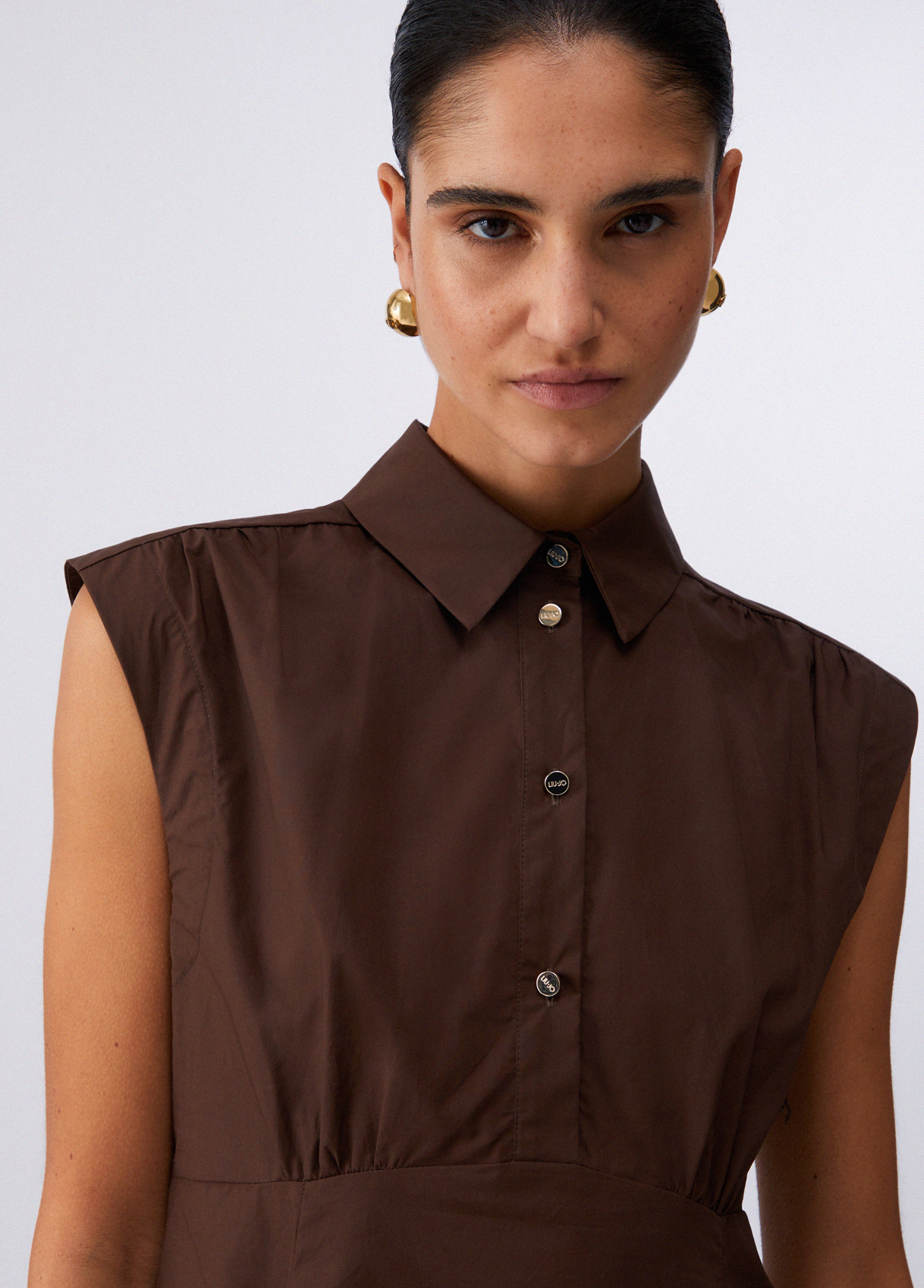 Vestido Curto Popeline Castanho - LIU JO 3