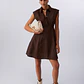Vestido Curto Popeline Castanho - LIU JO - Thumbnail 4