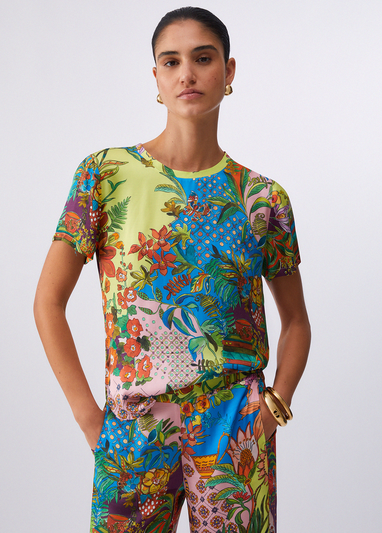 Blusa Manga Curta Estampada Multicolor - LIU JO  1