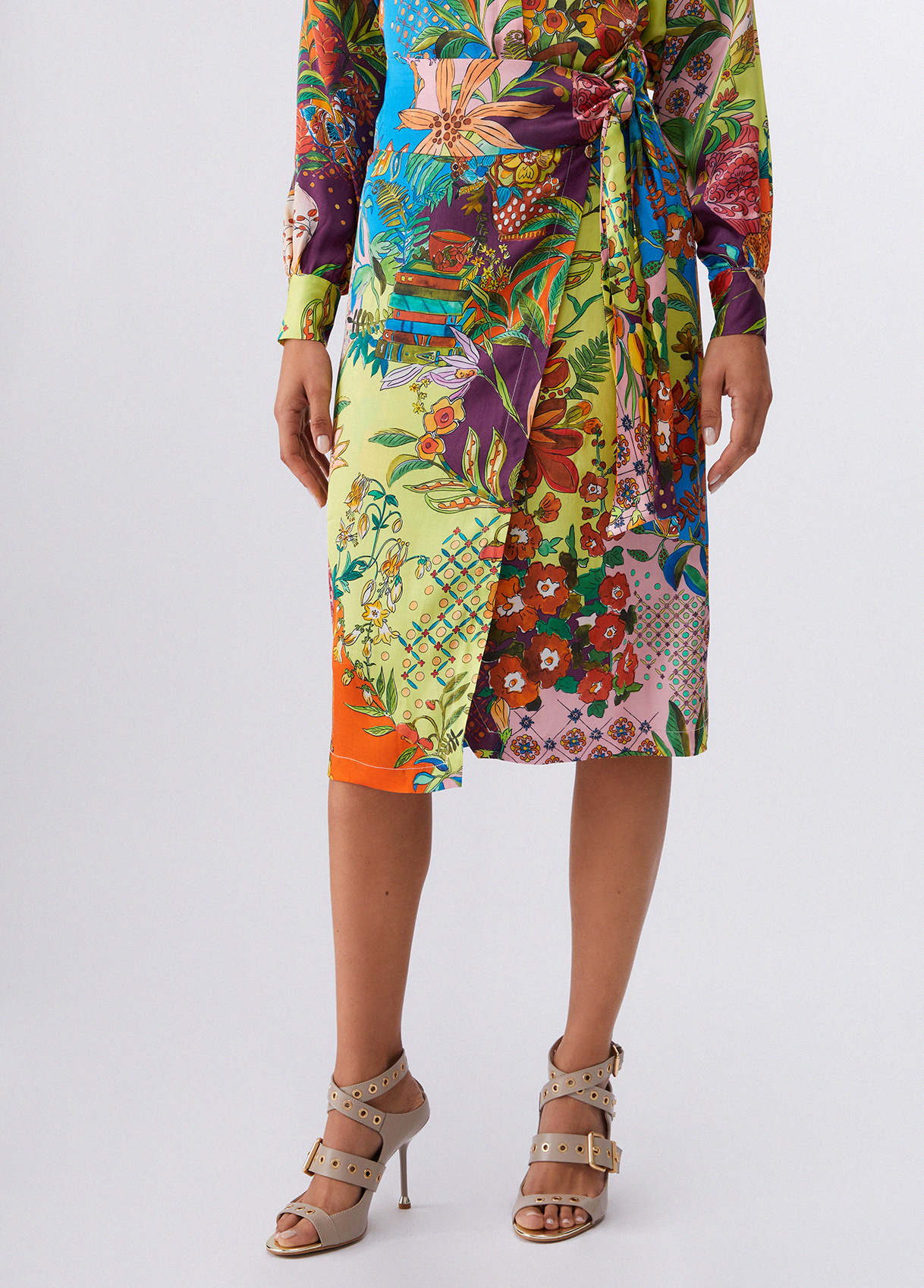 Saia Midi Acetinada Estampada - LIU JO 1