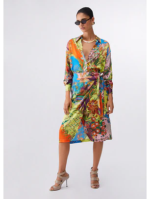 Saia Midi Acetinada Estampada - LIU JO
