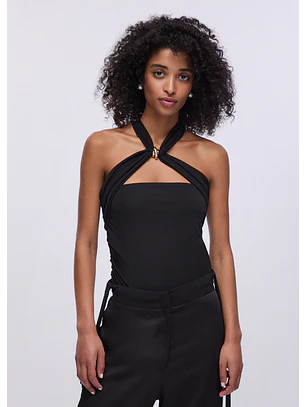 Top com Aplicação Preto- LIU JO