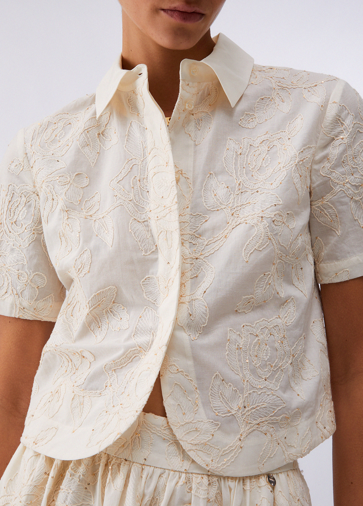 Camisa Bordada Creme - Liu Jo  3