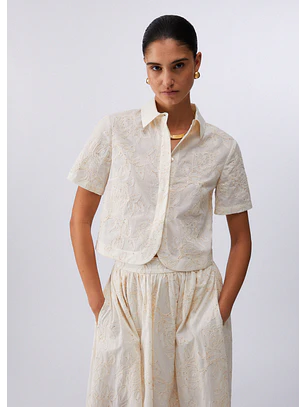 Camisa Bordada Creme - Liu Jo 