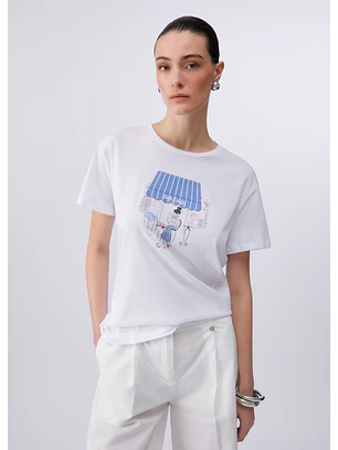 T-shirt CAFÉ Branco - LIU JO  