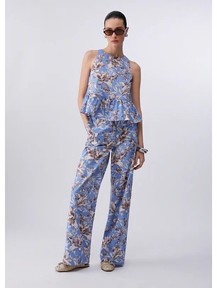 Top de Cavas Floral Azul - Liu Jo 