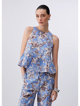 Top de Cavas Floral Azul - Liu Jo 