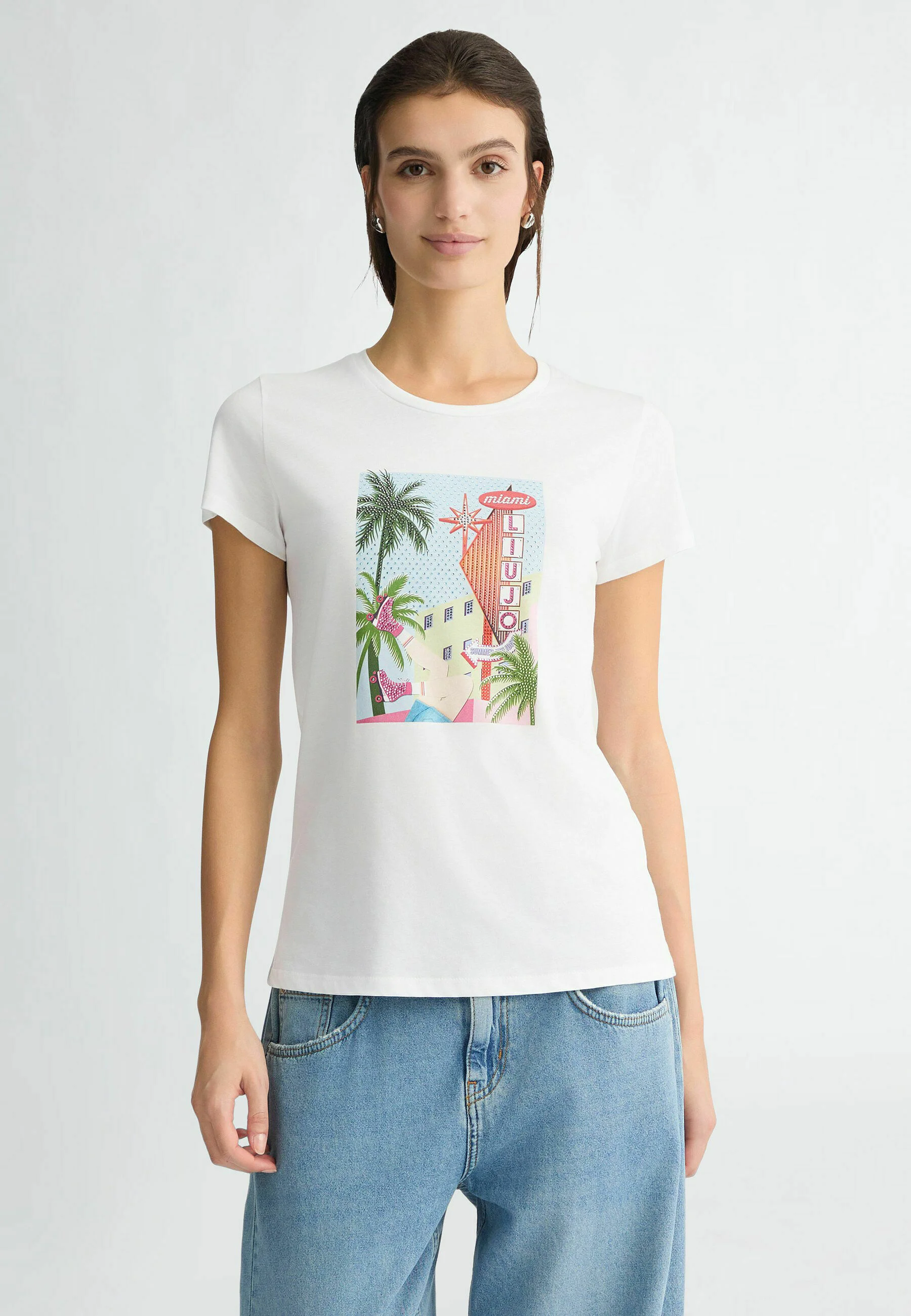 T-shirt Branca Estampa Miami- LIU JO 1