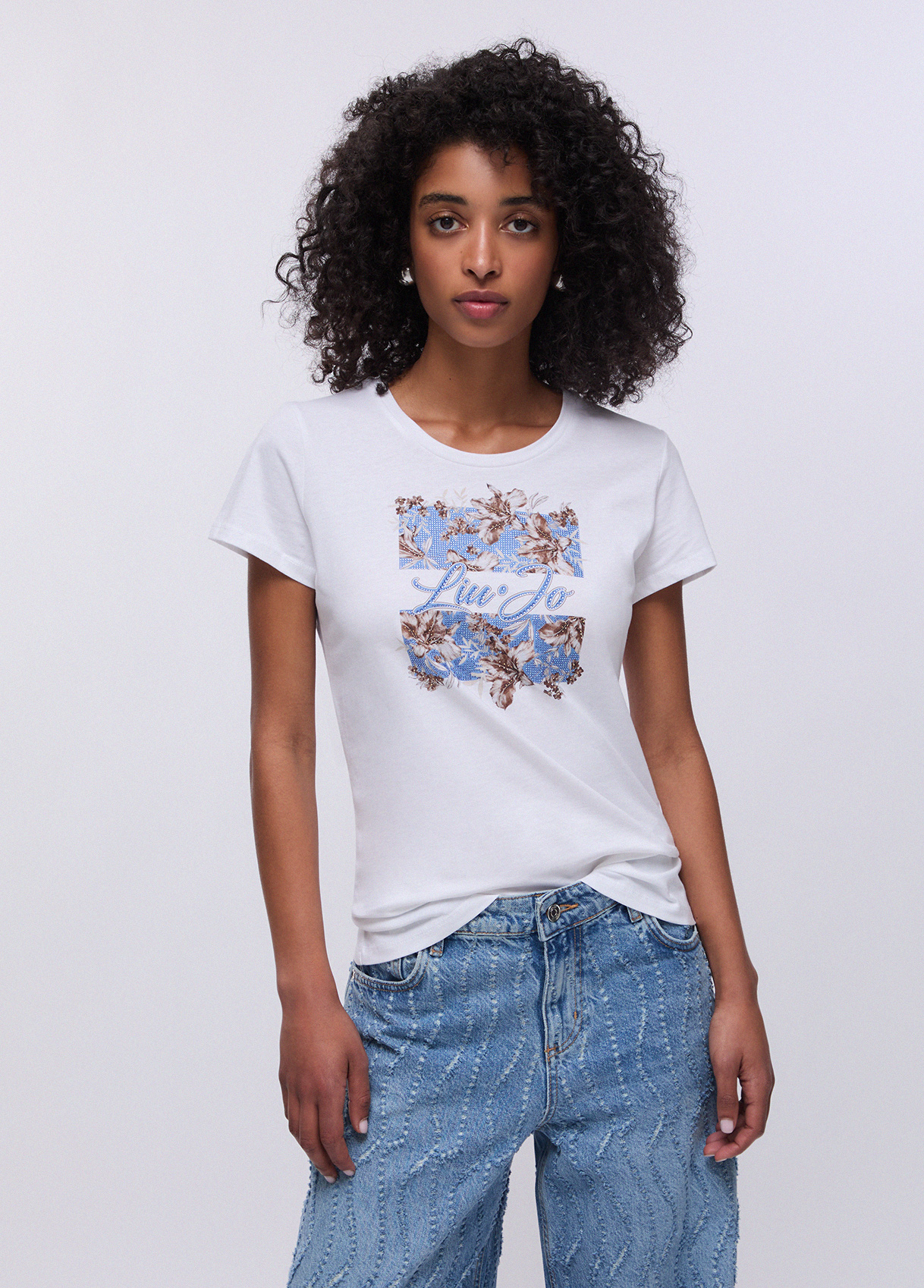 T-shirt Estampada Flores Azul - LIU JO  1