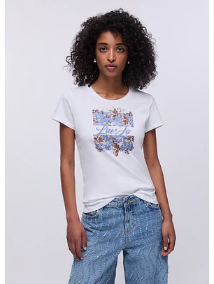T-shirt Estampada Flores Azul - LIU JO 