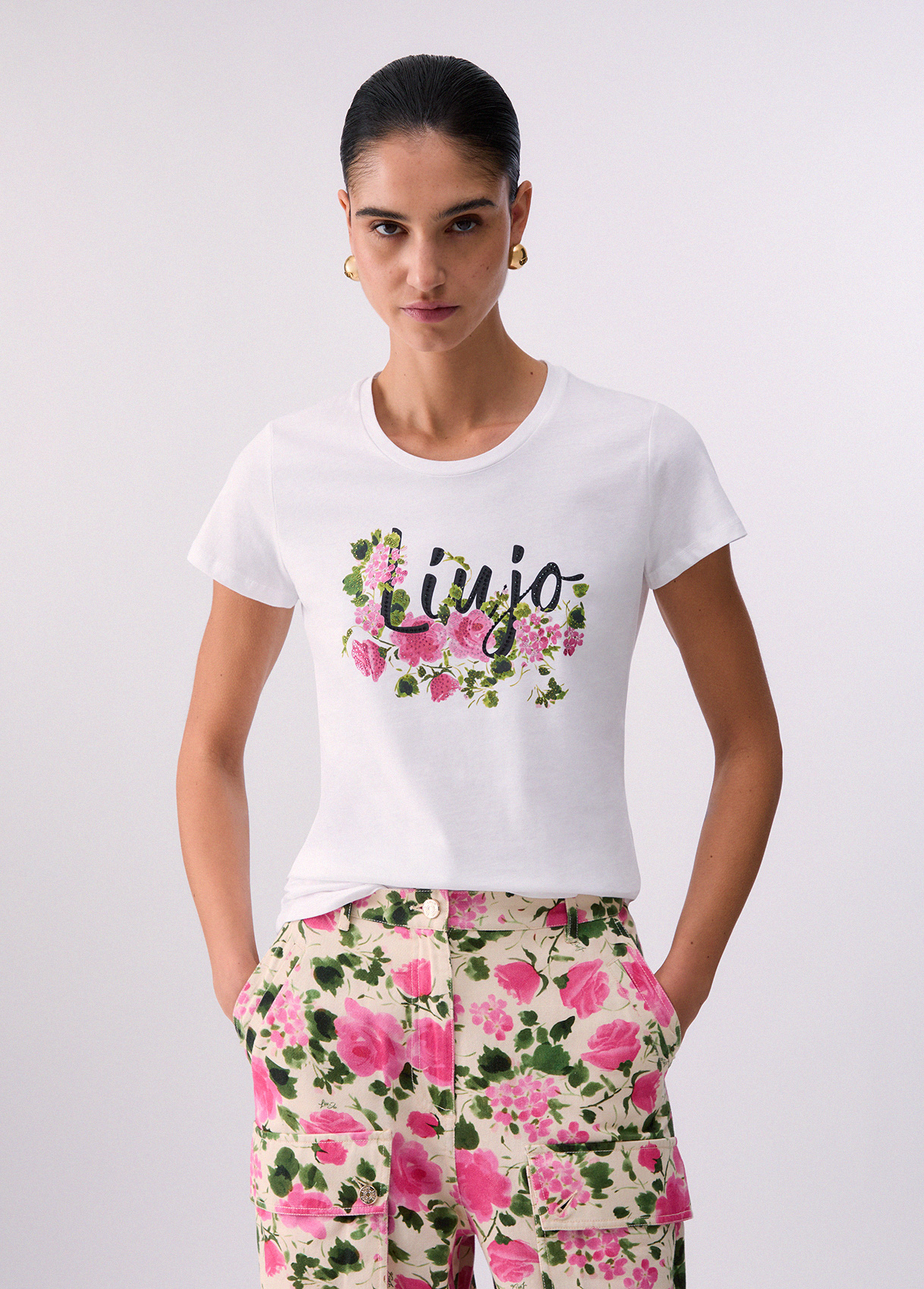 T-shirt Estampada Flores Rosa - LIU JO   1