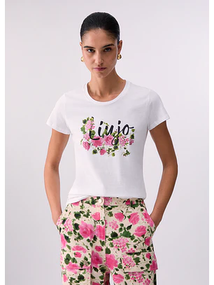 T-shirt Estampada Flores Rosa - LIU JO  