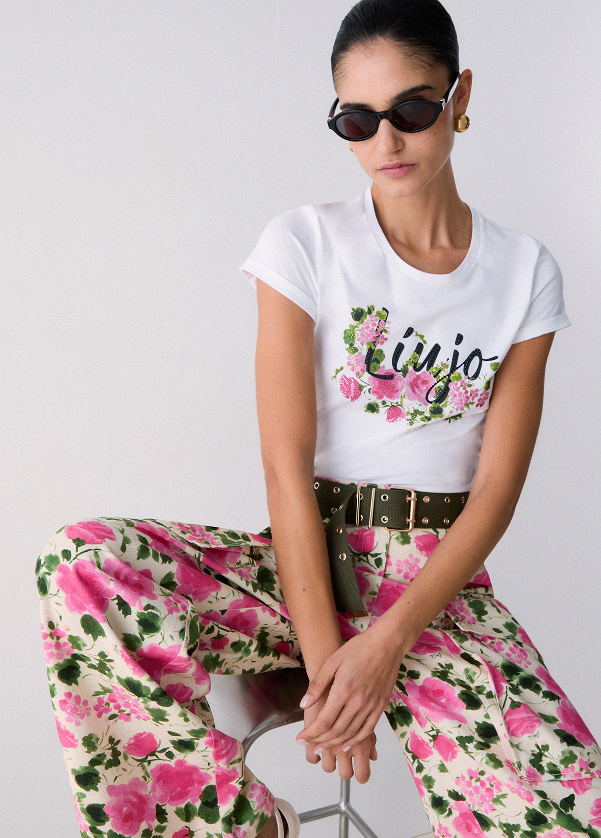 T-shirt Estampada Flores Rosa - LIU JO   4