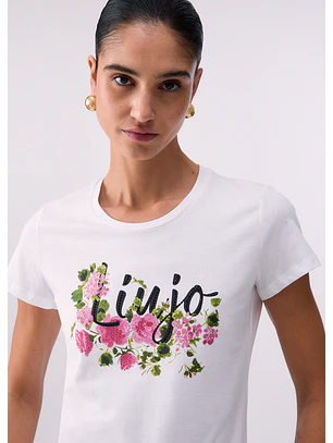 T-shirt Estampada Flores Rosa - LIU JO  