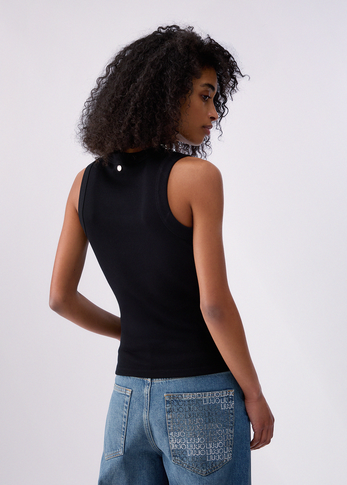 Top Canelado com Strass Preto - LIU JO 2