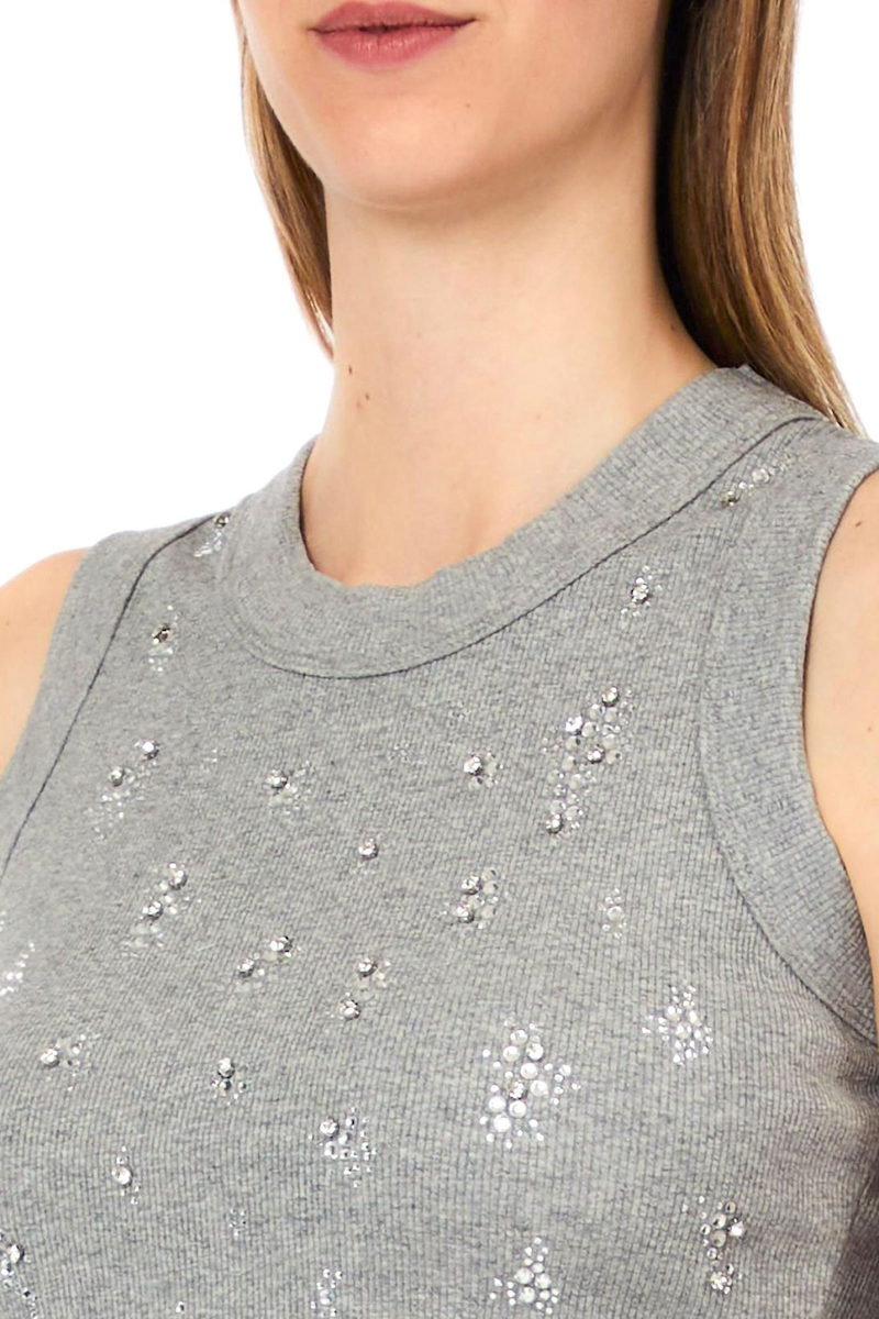 Top Canelado com Strass Cinza - LIU JO  3