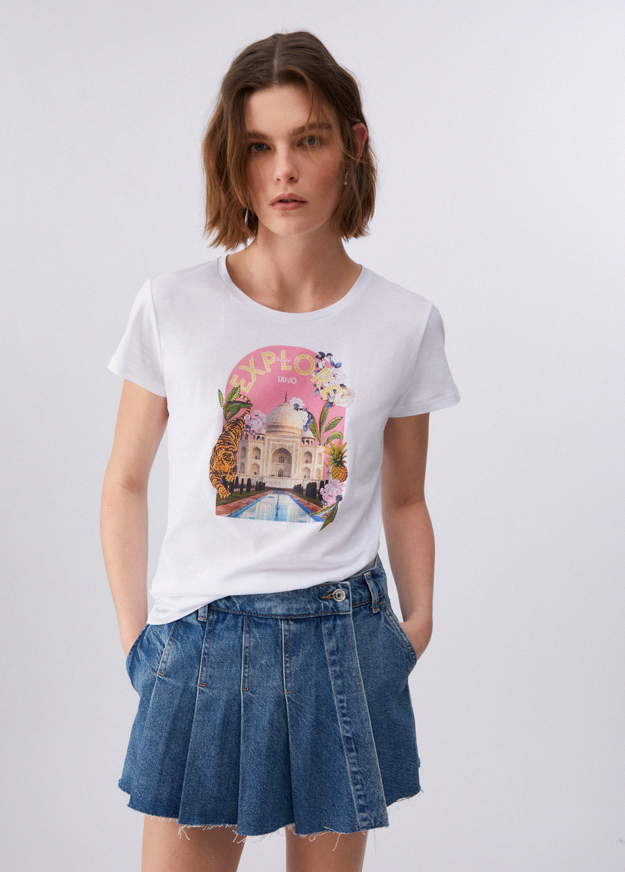 T-shirt Explore Taj Mahal Branco - LIU JO  1