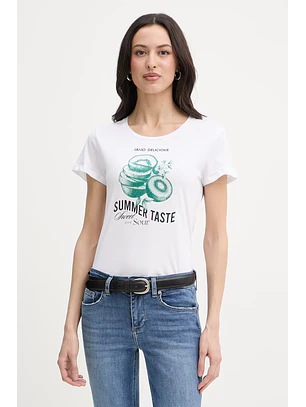 T-shirt Sumer Taste KIWI Branco - LIU JO 