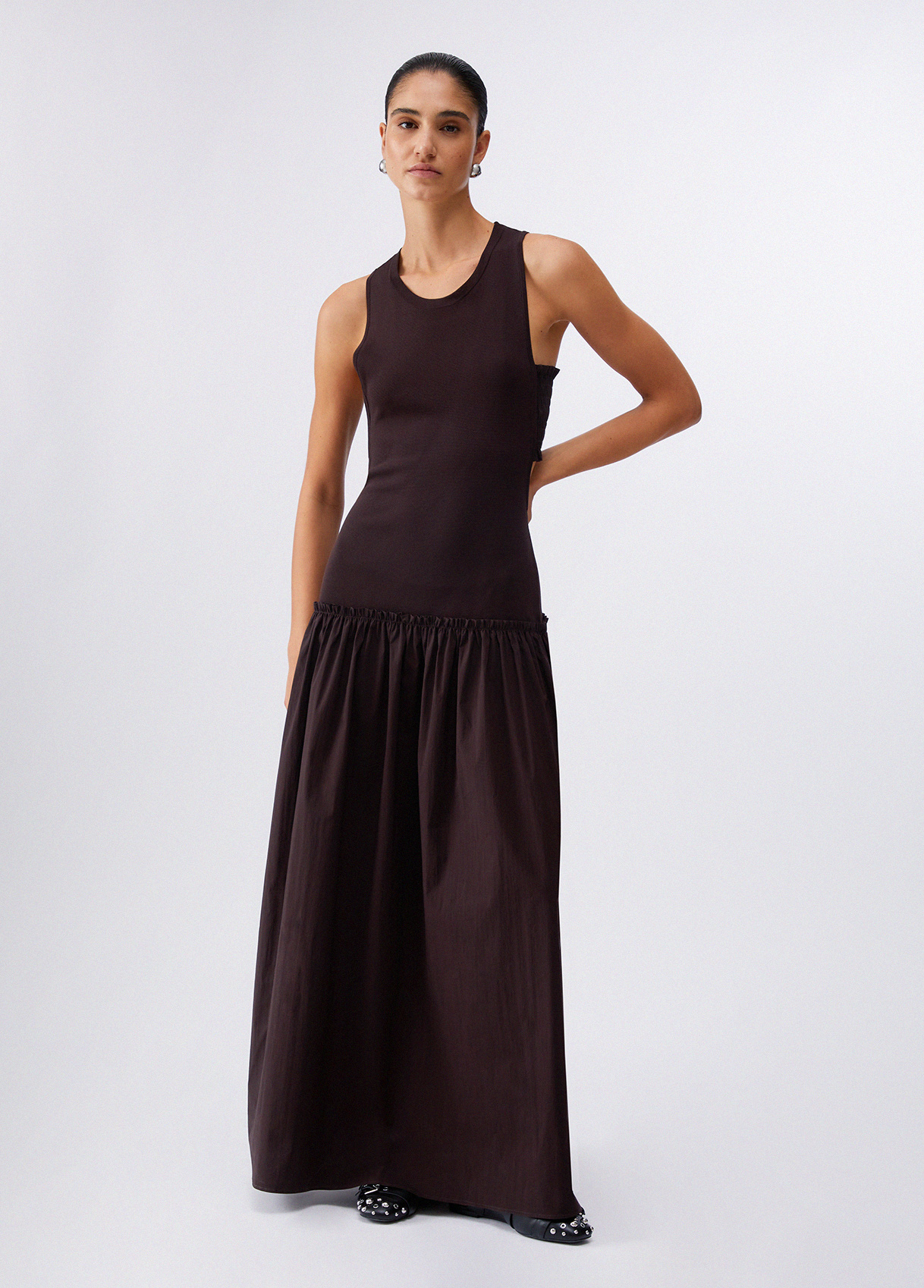 Vestido Comprido Alças Castanho - LIU JO  1