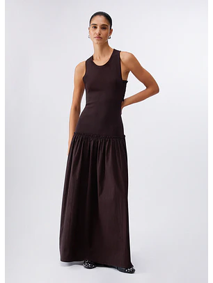 Vestido Comprido Alças Castanho - LIU JO 