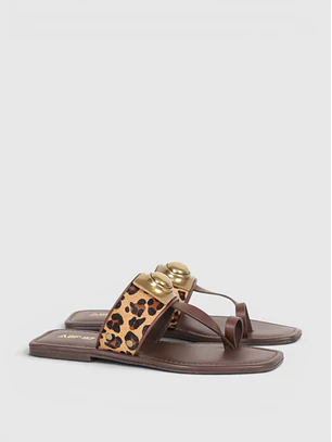 Chinelo KS.26.27 Animal Print Castanho - ABF-97 by exé 