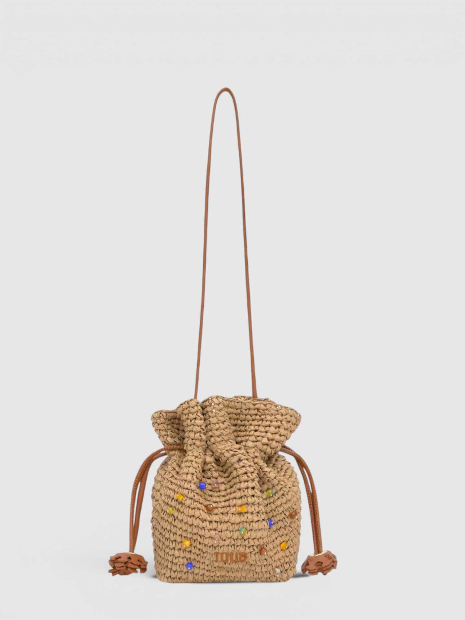 Mala Bucket em Ráfia HERITAGE Camel - Tous 1