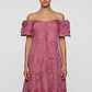 Vestido em Tule Bordado Rosa - SAHOCO - Thumbnail 1