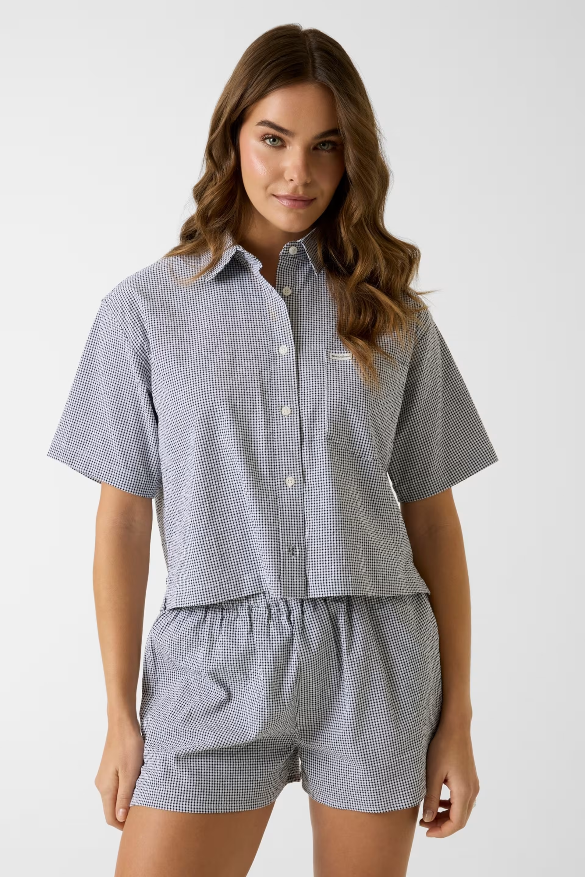Camisa Manga Curta Vichy Preto - Guess 1