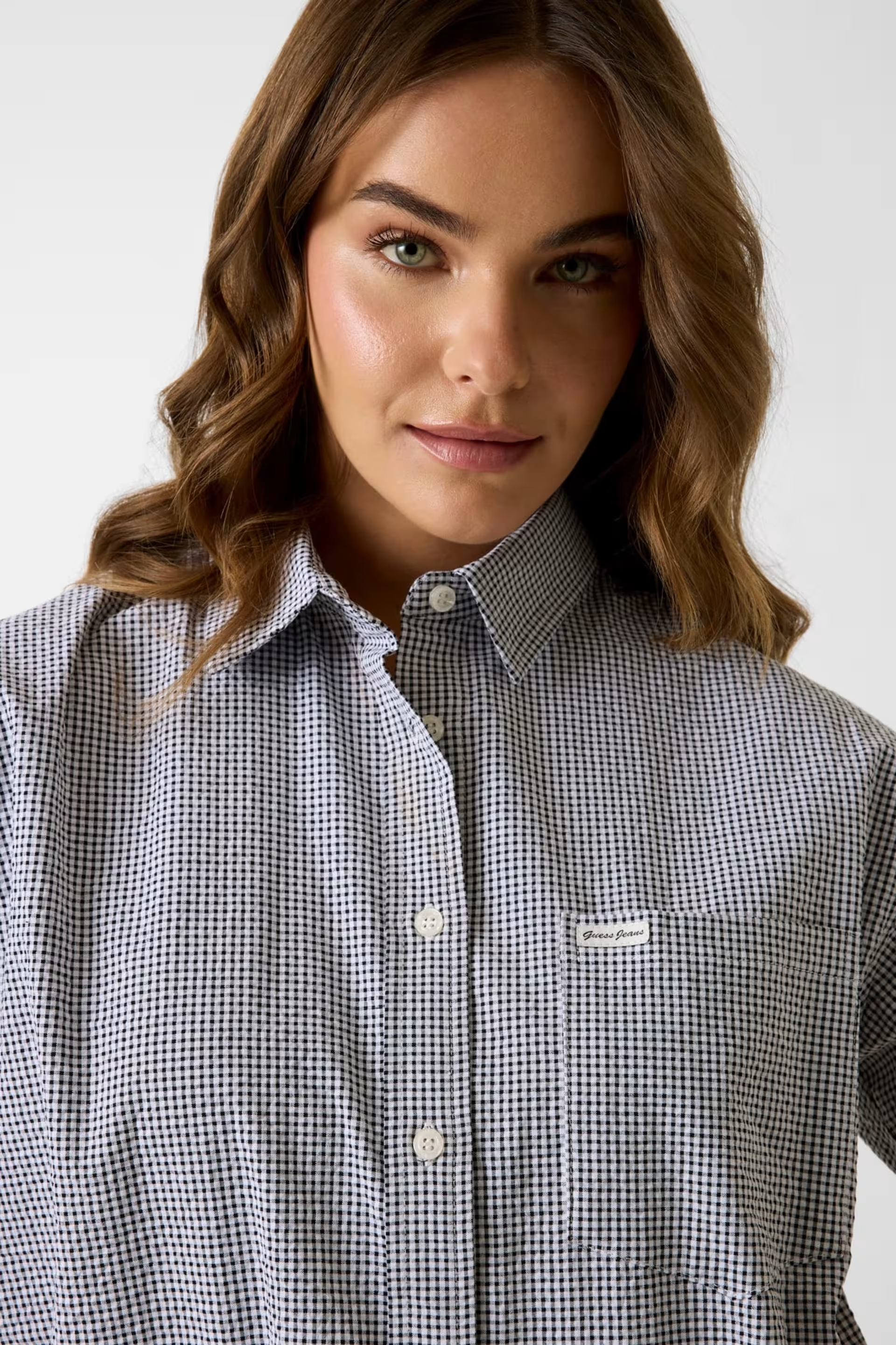 Camisa Manga Curta Vichy Preto - Guess 2