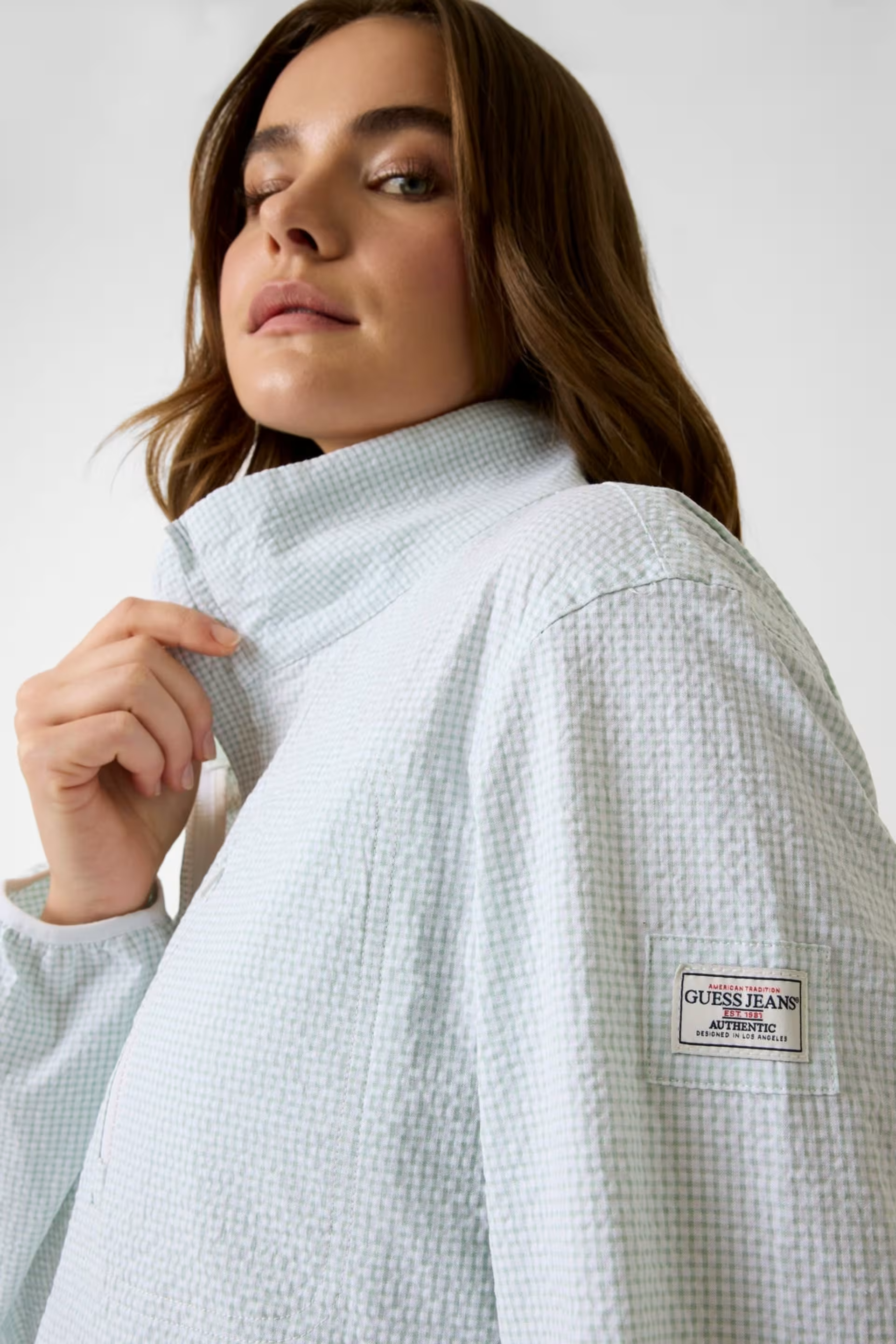 Casaco Extra Leve VIchy Verde e Branco - Guess  4