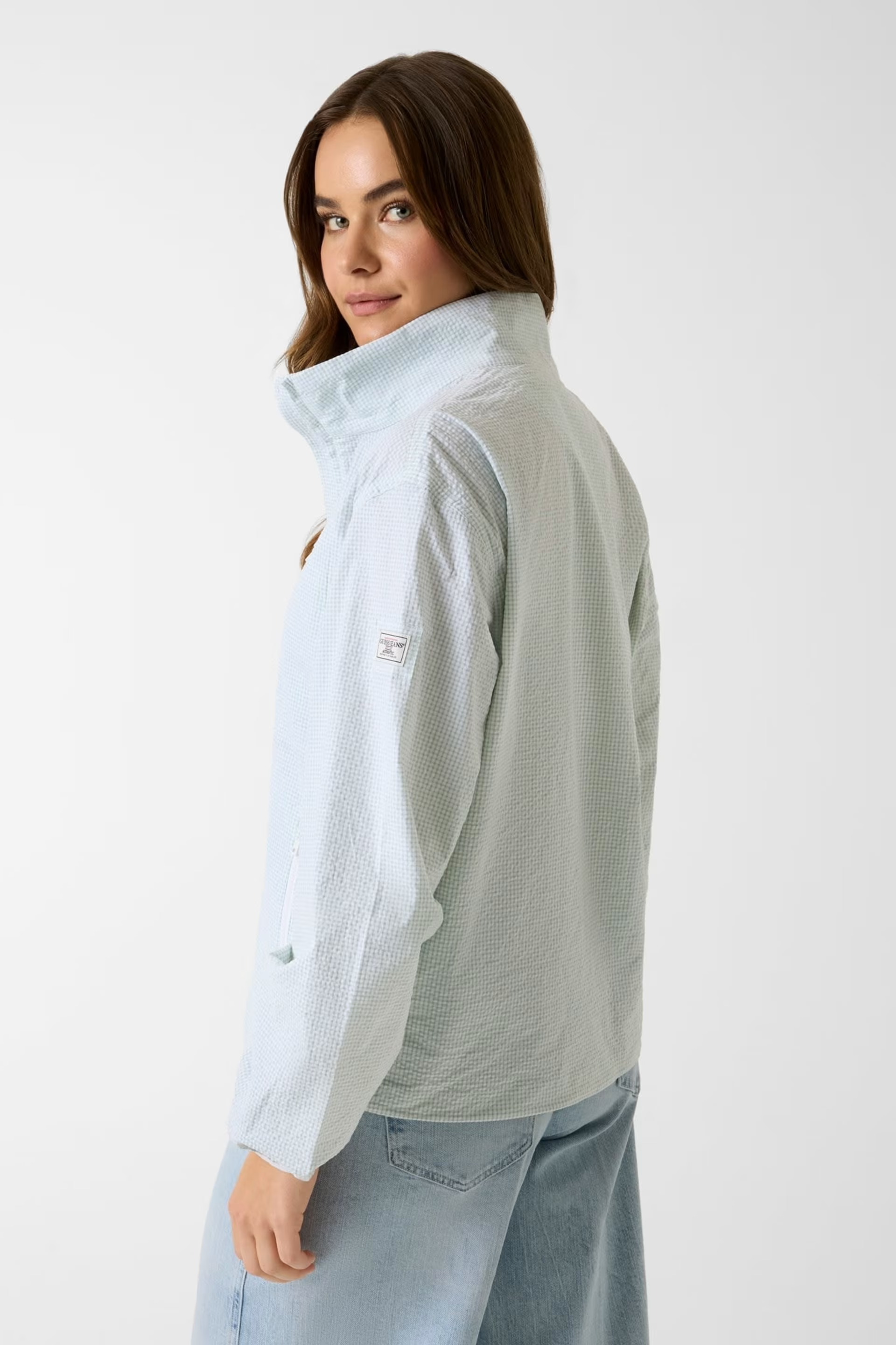 Casaco Extra Leve VIchy Verde e Branco - Guess  7