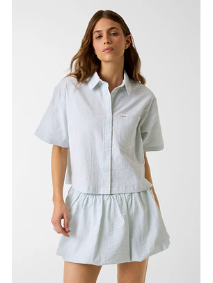 Camisa Manga Curta Vichy Verde - Guess
