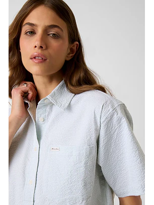 Camisa Manga Curta Vichy Verde - Guess