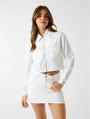 Casaco Camisa em Ganga Branco - Guess