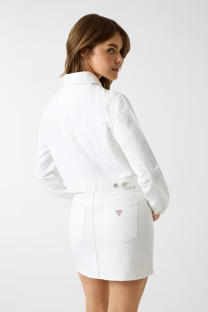 Casaco Camisa em Ganga Branco - Guess 4