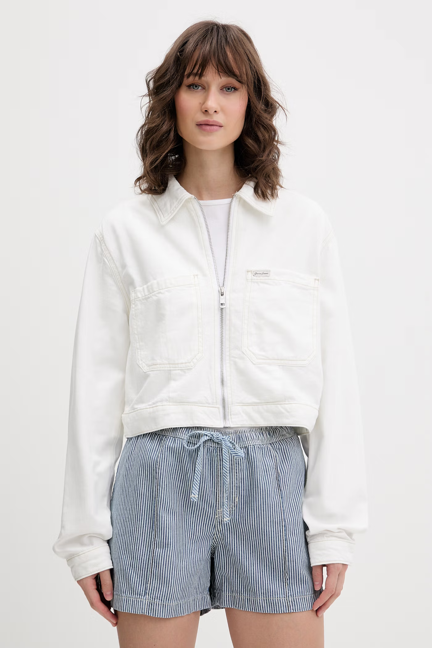 Casaco Camisa em Ganga Branco - Guess 1