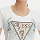 T-shirt Triângulo Flores Verde Branco - Guess  - thumbnail 2