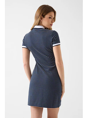 Vestido Curto Riscas Azul - Guess 