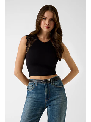 Top Canelado MILLIE Preto - Guess 