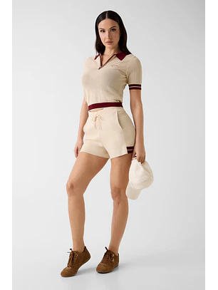 Polo GABRY em Rede Bege e Bordeaux - Guess