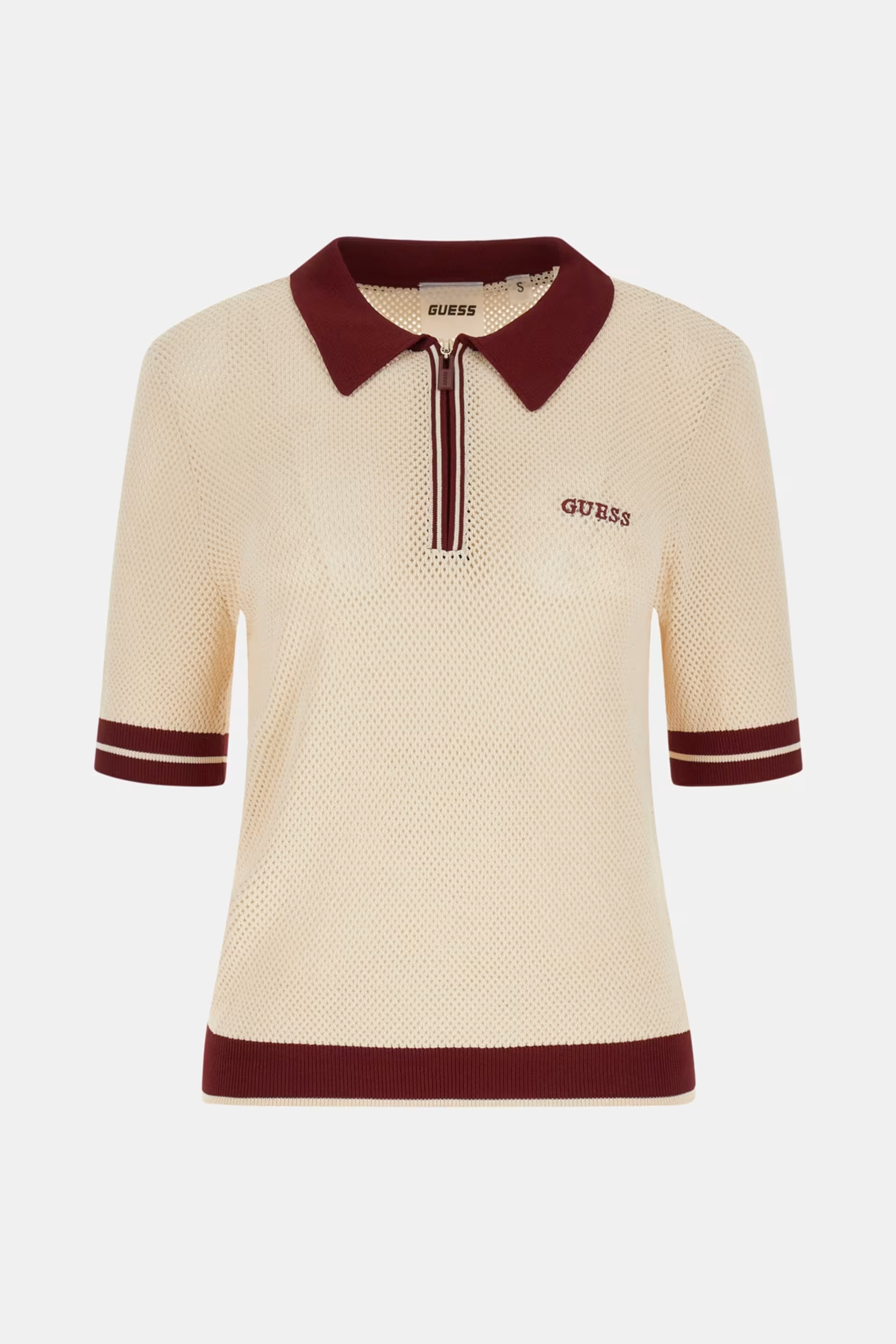Polo GABRY em Rede Bege e Bordeaux - Guess 5