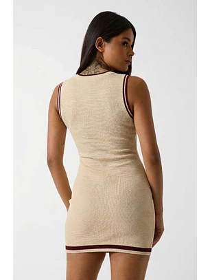 Vestido Justo GABRY Bege e Bordeaux - Guess